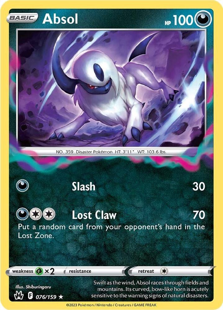 Absol - Crown Zenith 076/159 Holo Rare