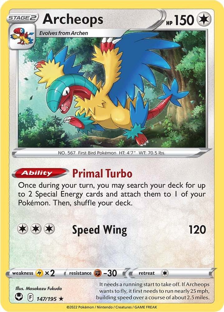 Archeops - Silver Tempest 147/195 Holo Rare