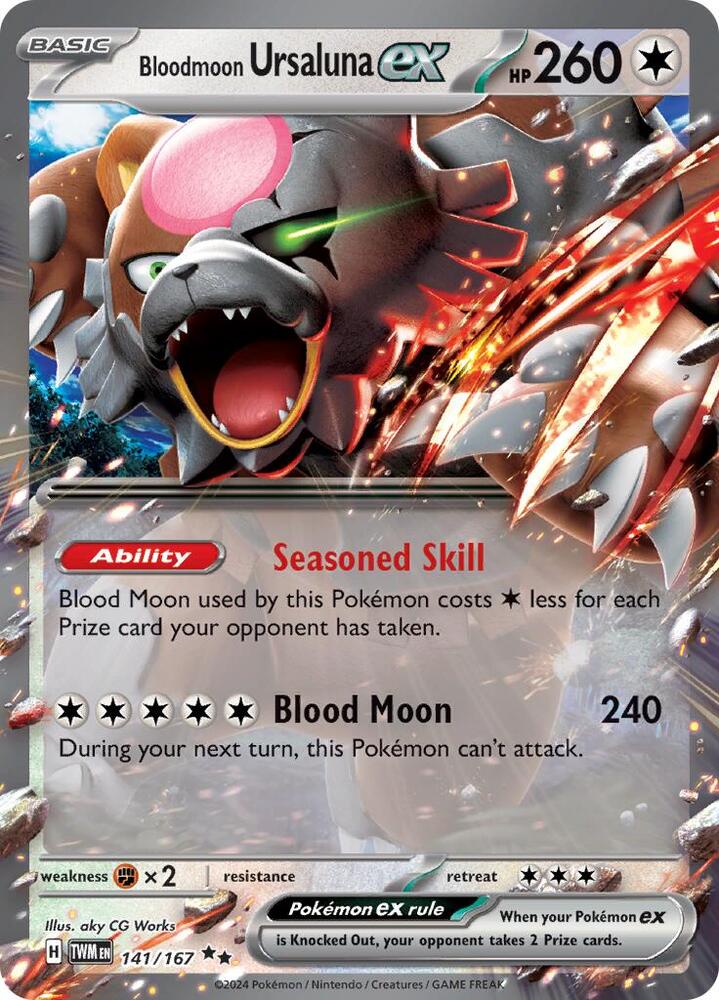 Bloodmoon Ursaluna EX - 141/167 Twilight Masquerade Double Rare