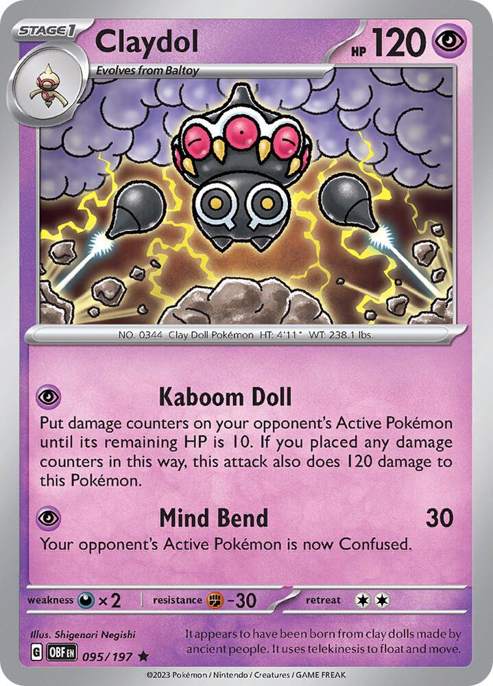 Claydol - Obsidian Flames 095/197 Holo Rare