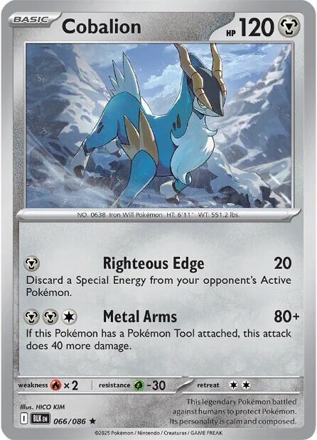 Cobalion - Black Bolt 066/086 Holo Rare