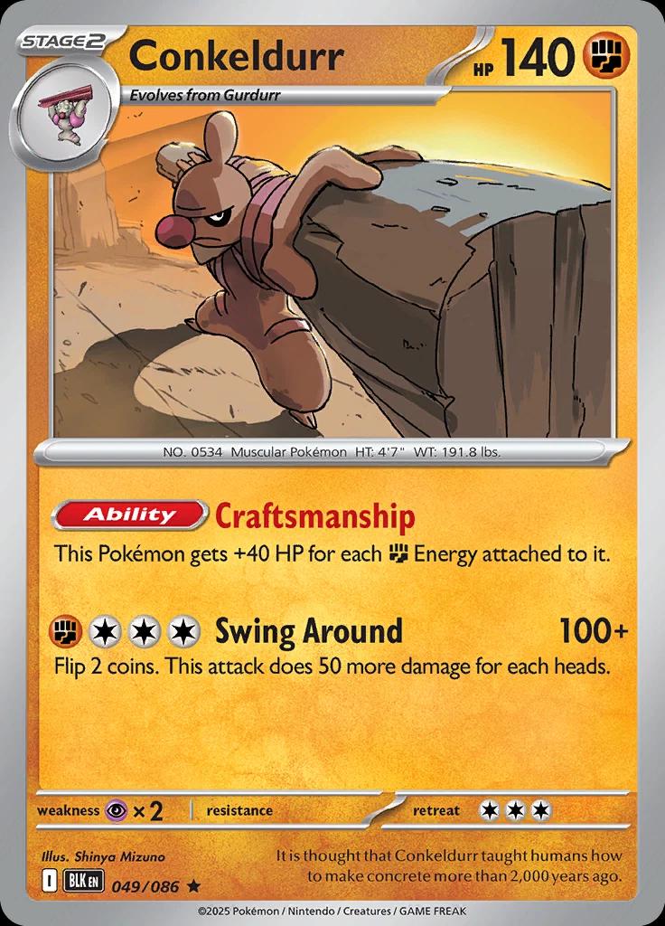 Conkeldurr - Black Bolt 049/086 Holo Rare