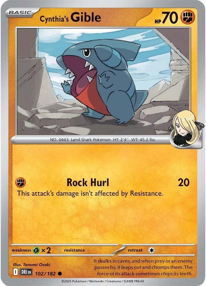 Cynthia's Gible - Destined Rivals 102/182 Common
