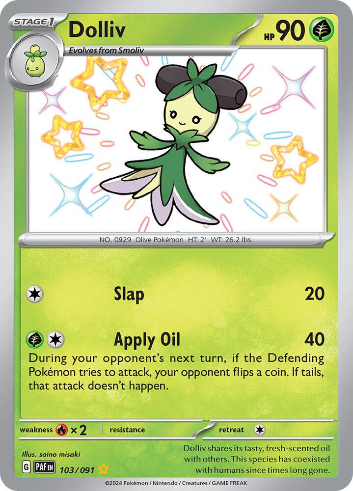 Dolliv - Paldean Fates 103/091 Shiny Rare