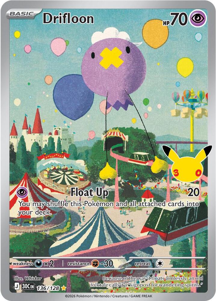 Drifloon - 136/128 30th Celebration Illustration Rare