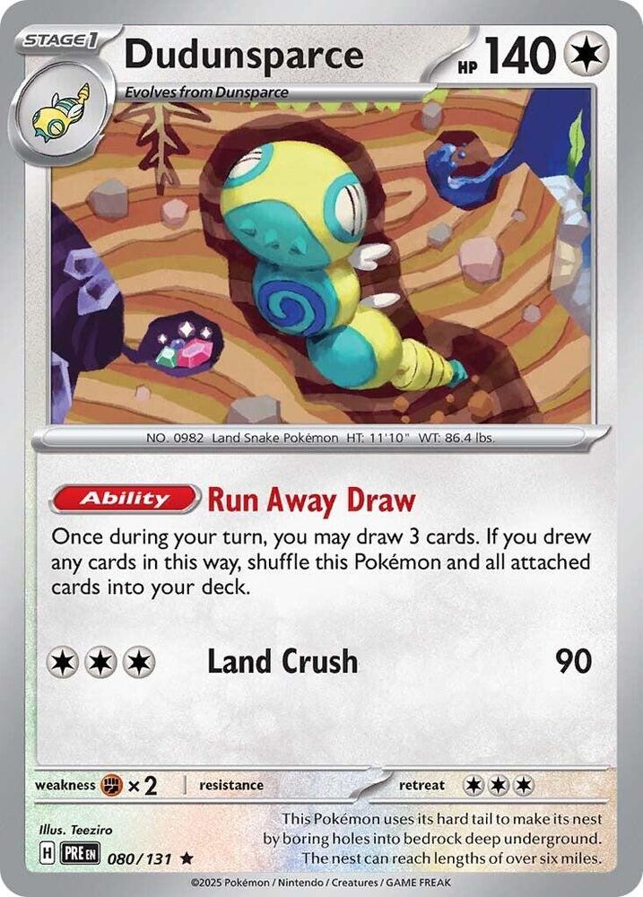 Dudunsparce - Prismatic Evolutions 080/131 Rare