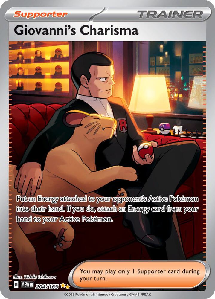 Giovanni's Charisma - 204/165 Scarlet & Violet 151 Special Illustration Rare
