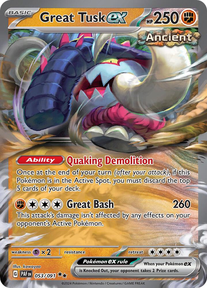 Great Tusk EX - Paldean Fates 053/091 Double Rare
