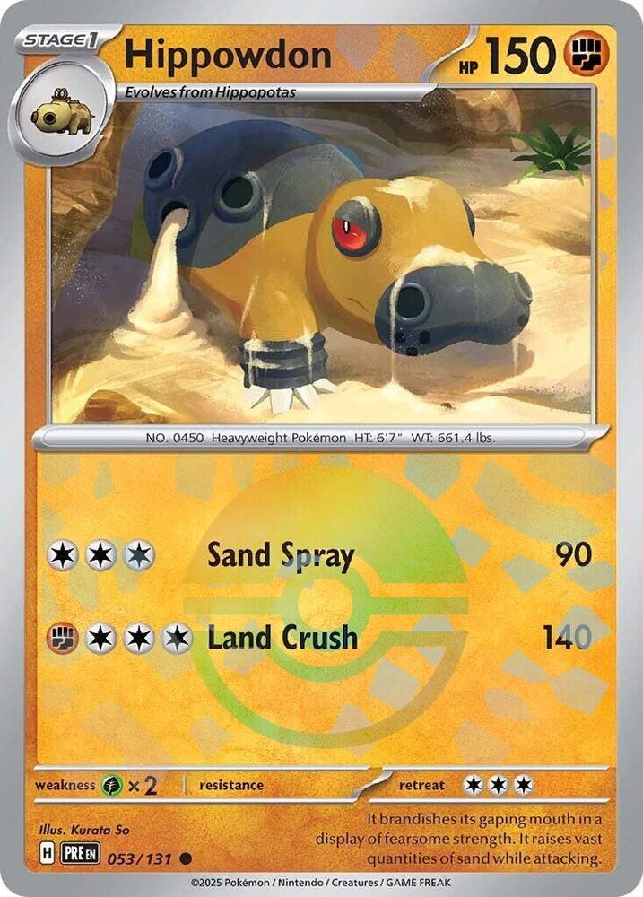 Hippowdon - Prismatic Evolutions 053/131 Poke Ball Holo