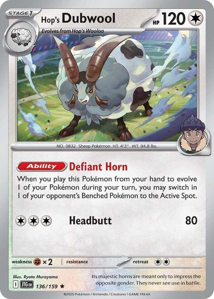 Hop's Dubwool - Journey Together 136/159 Holo Rare