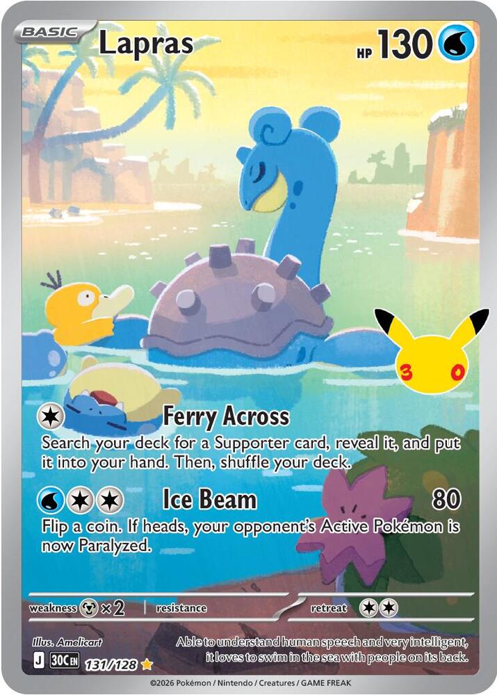 Lapras - 131/128 30th Celebration Illustration Rare