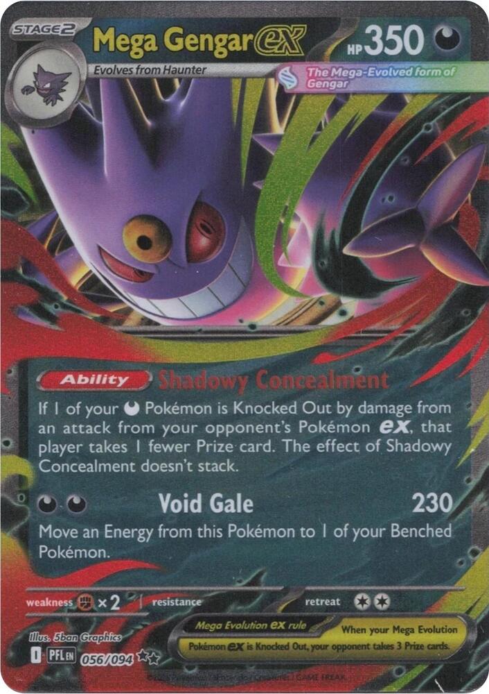 Mega Gengar ex - 056/094 Phantasmal Flames Double Rare Inglés