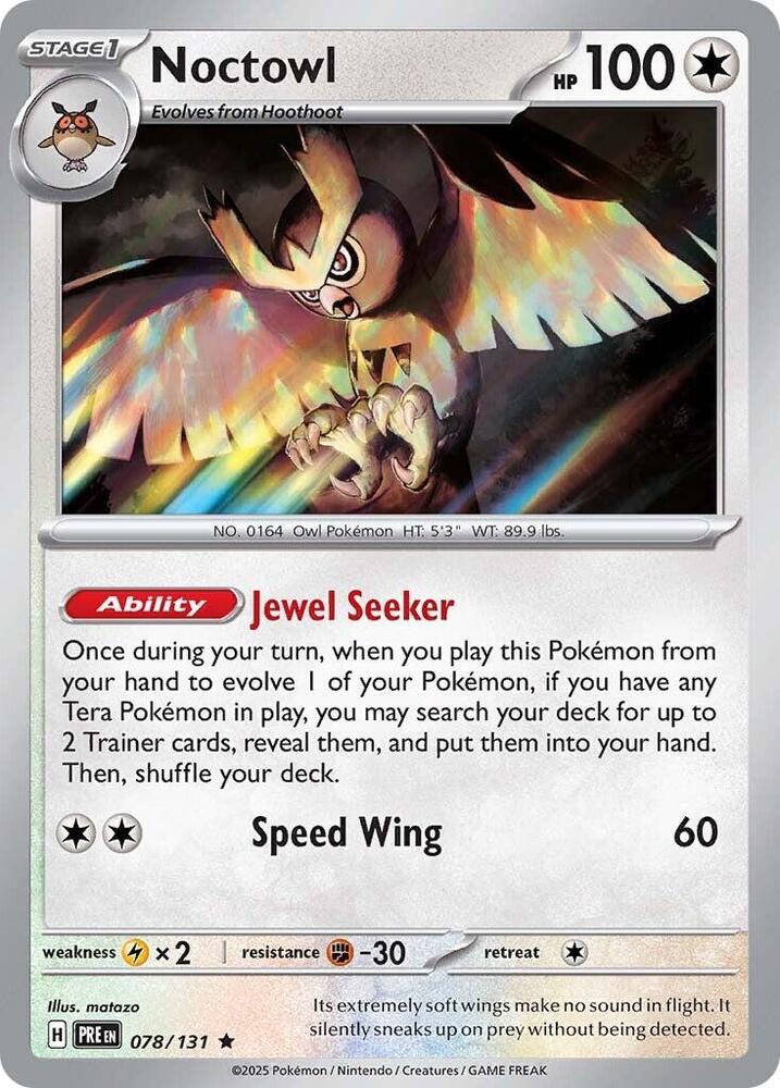 Noctowl - Prismatic Evolutions 078/131 Rare