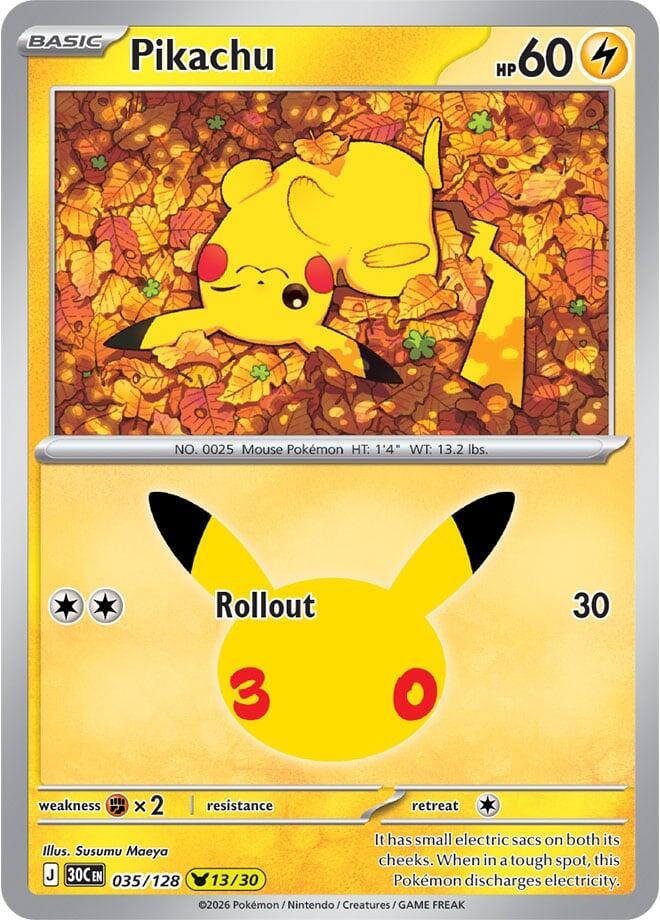 Pikachu 13 - 035/128 30th Celebration