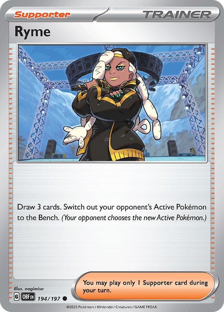 Ryme - Obsidian Flames 194/197 Reverse Holo