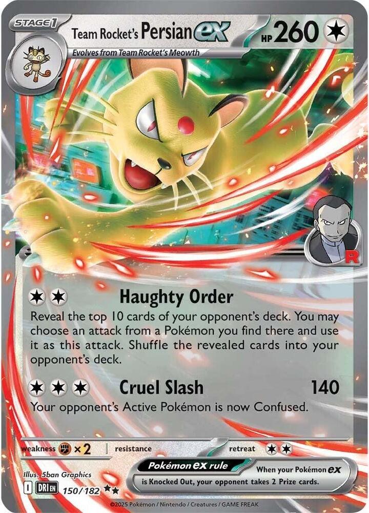 Team Rocket's Persian EX - 150/182 Destined Rivals Double Rare