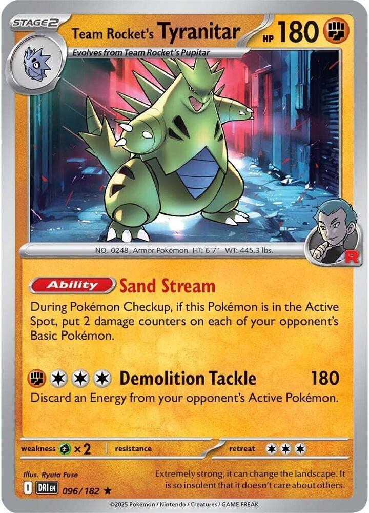 Team Rocket's Tyranitar - Destined Rivals 096/182 Holo Rare