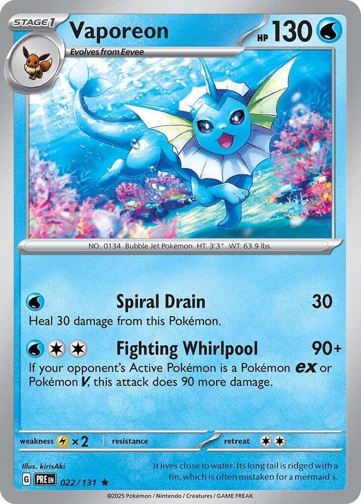 Vaporeon - Prismatic Evolutions 022/131 Rare