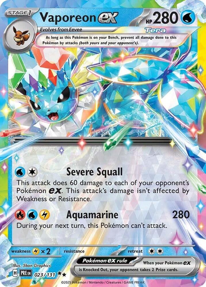 Vaporeon ex - 023/131 Prismatic Evolutions Double Rare