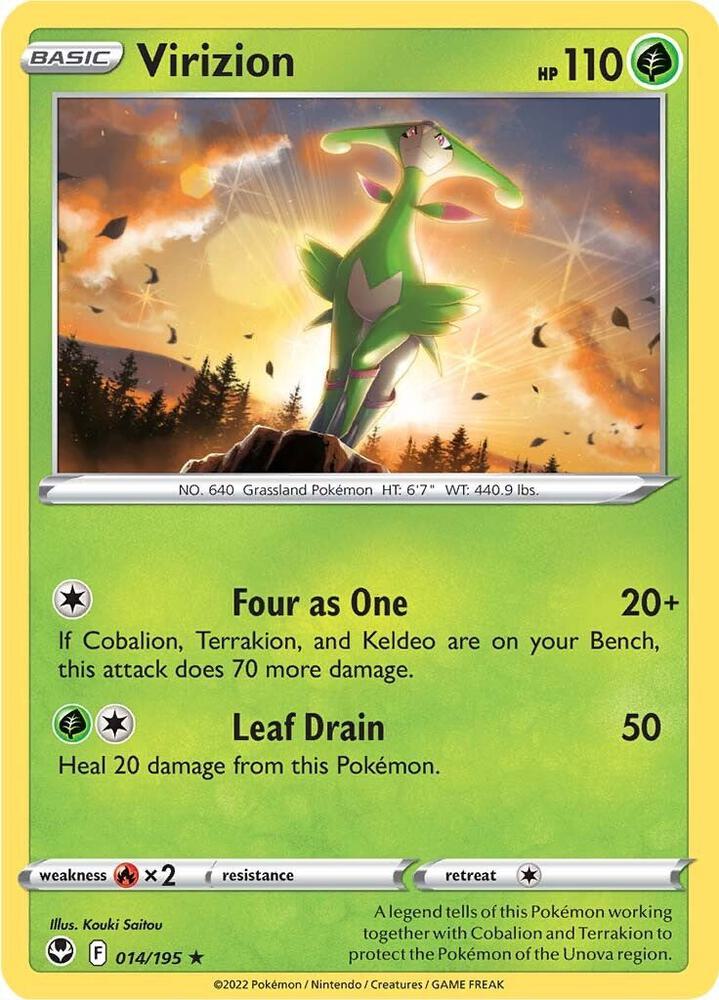 Virizion - Silver Tempest 014/195 Reverse Holo