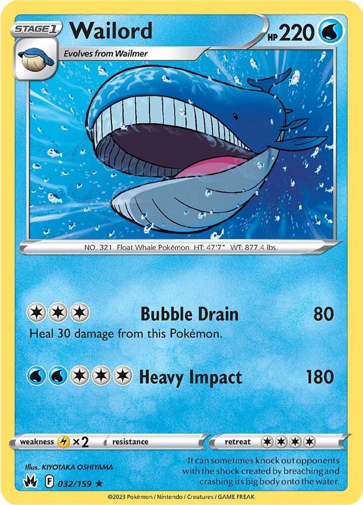 Wailord - Crown Zenith 032/159 Reverse Holo