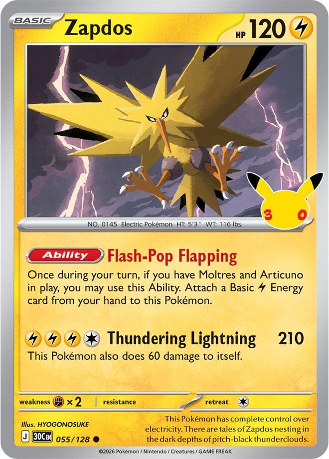 Zapdos - 055/128 30th Celebration