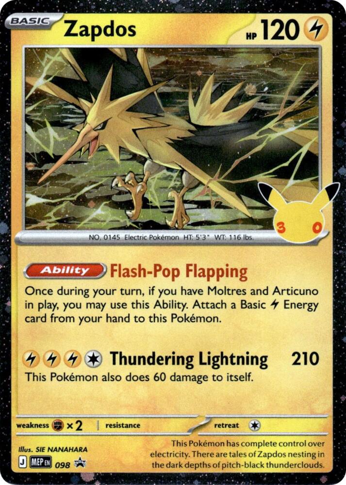 Zapdos - 098 (30th Celebration) Mega Evolution Promo