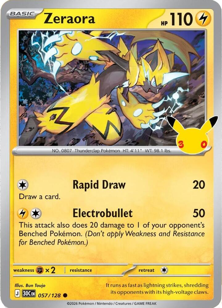 Zeraora - 057/128 30th Celebration