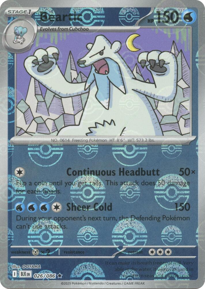 Beartic - 026/086 Black Bolt Poke Ball Holo