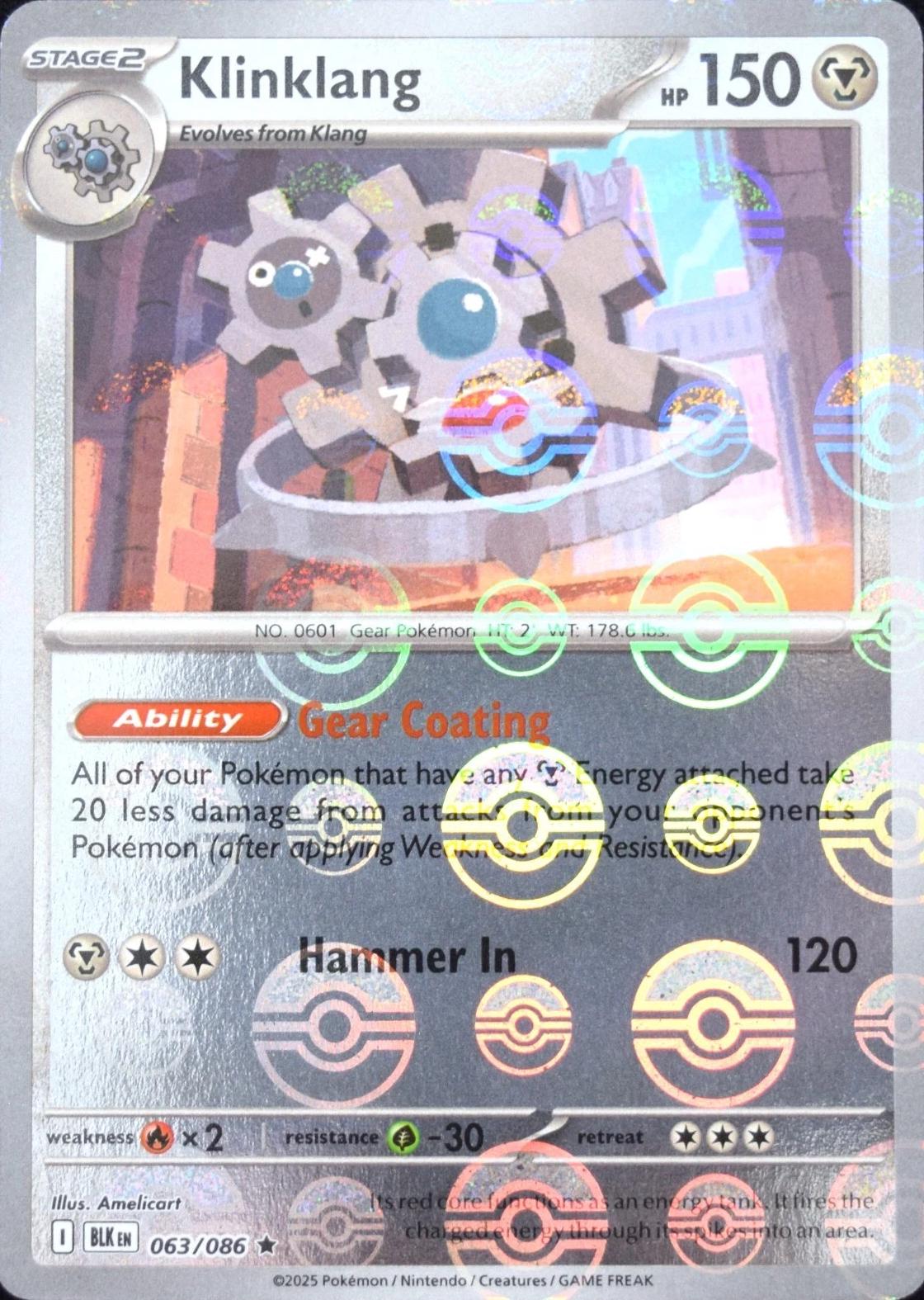 Klinklang - Black Bolt 063/086 Poke Ball Holo