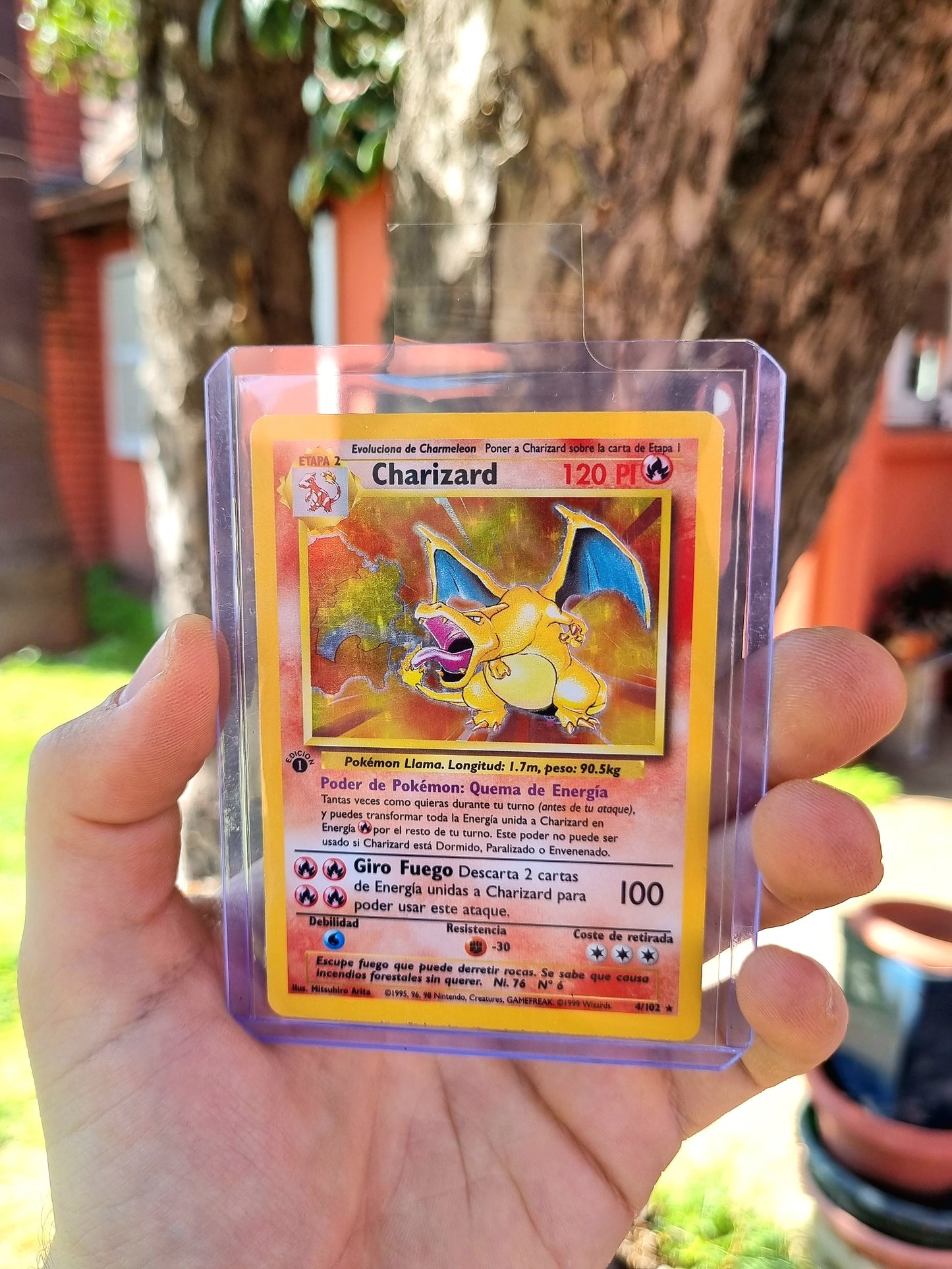 Charizard 1era Edición - 4/102 Base Set 1999 Holo Rare - Español