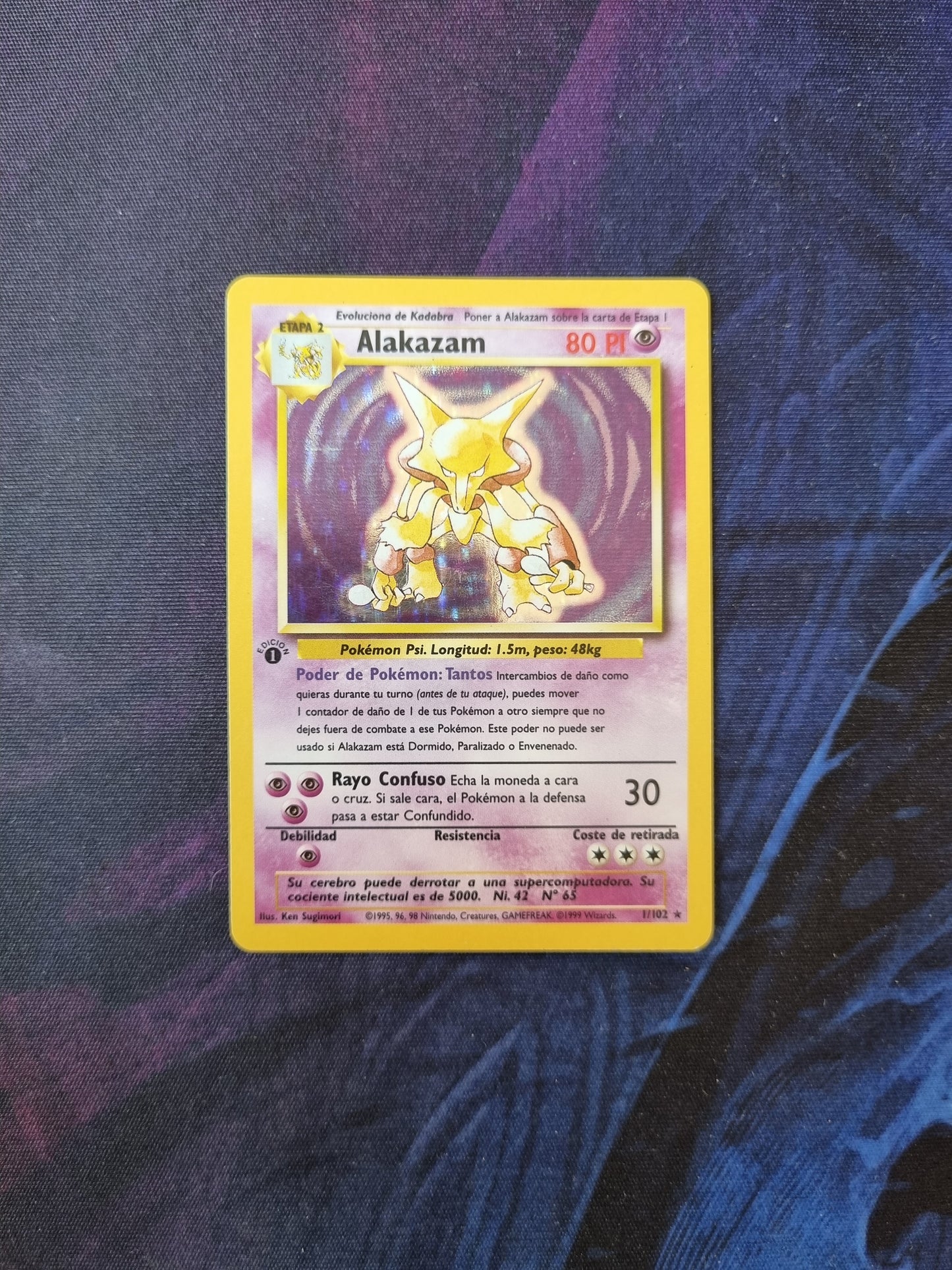 Alakazam 1era Edición - 1/102 Base Set 1999 Holo Rare - Español