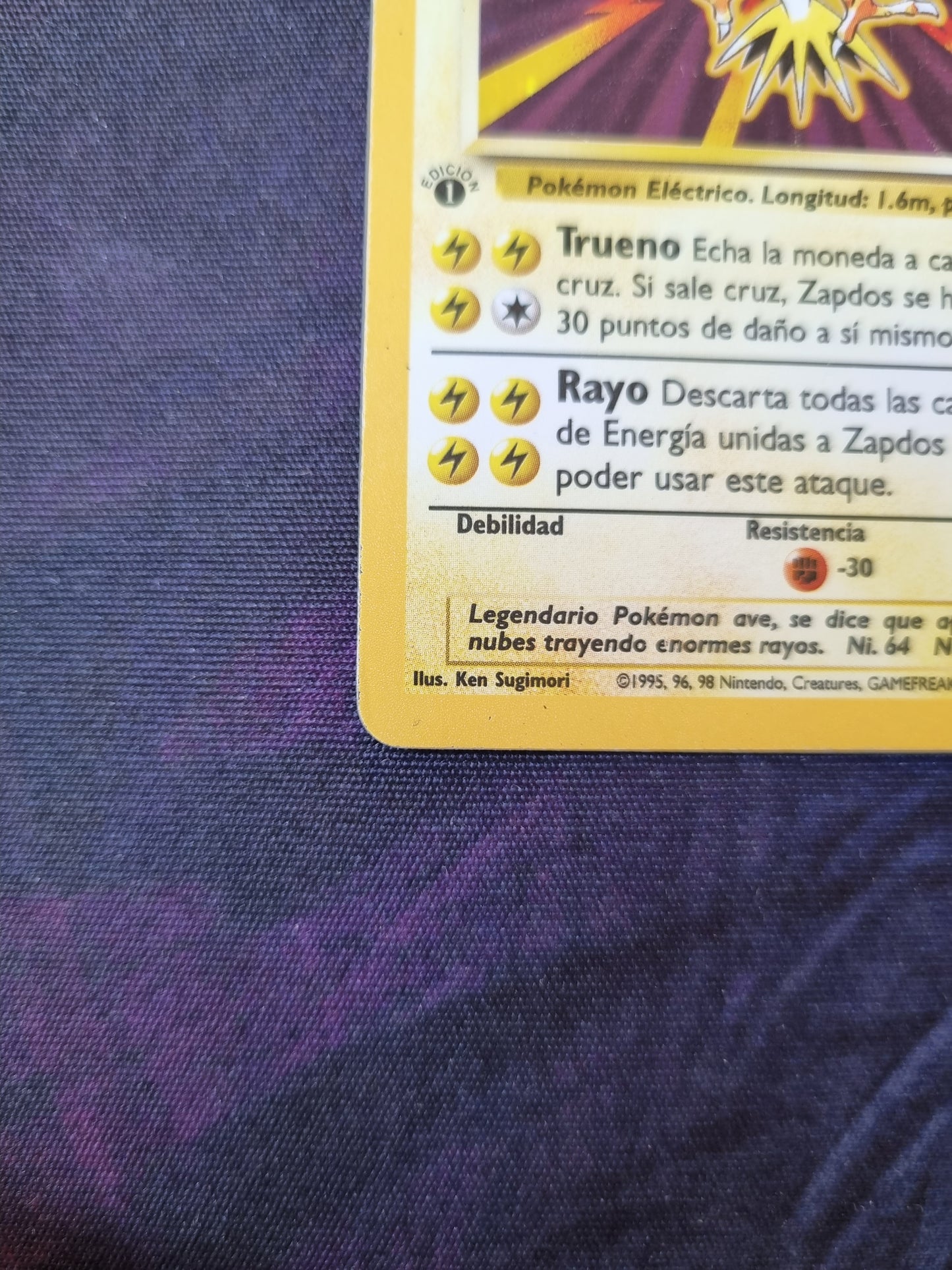 Zapdos 1era Edición - 16/102 Base Set 1999 Holo Rare - Español
