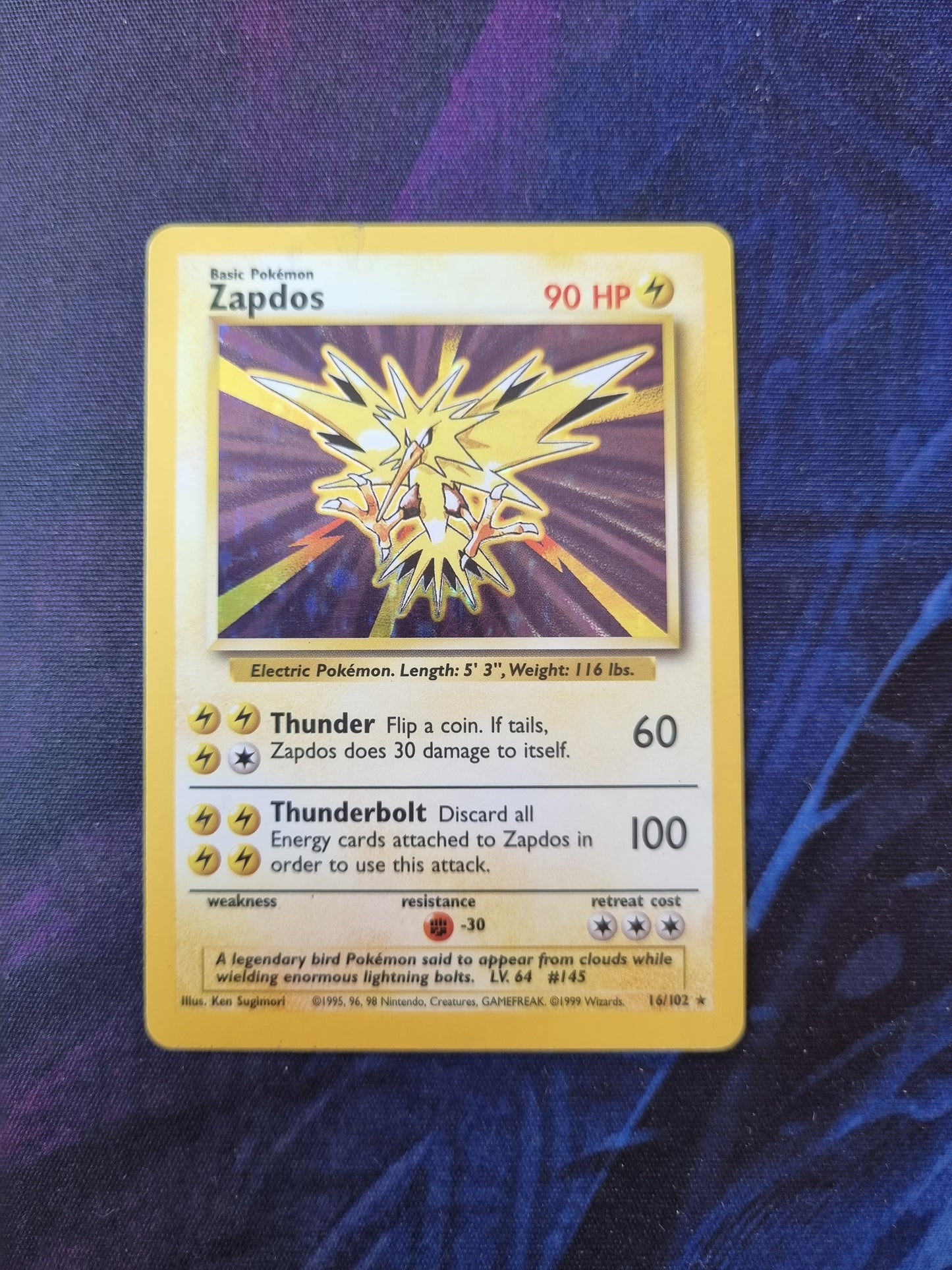 Zapdos - 16/102 Base Set Holo Rare - Inglés