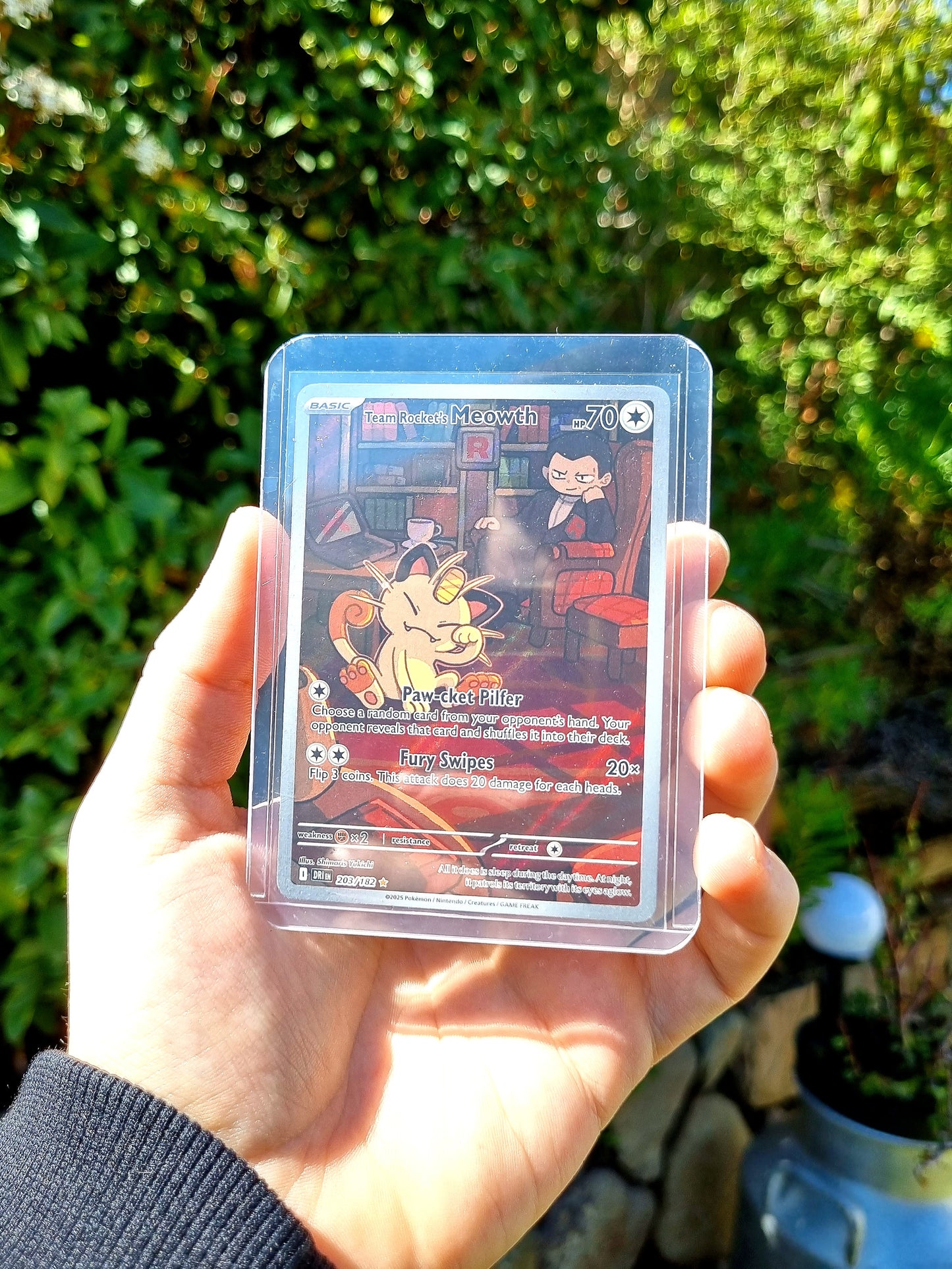 Team Rocket's Meowth - 203/182 Destined Rivals Illustration Rare