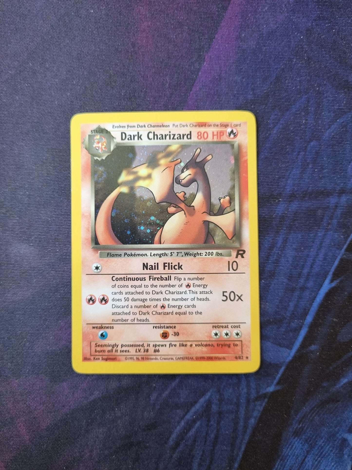 Dark Charizard - 8/82 Team Rocket Holo Rare - Inglés