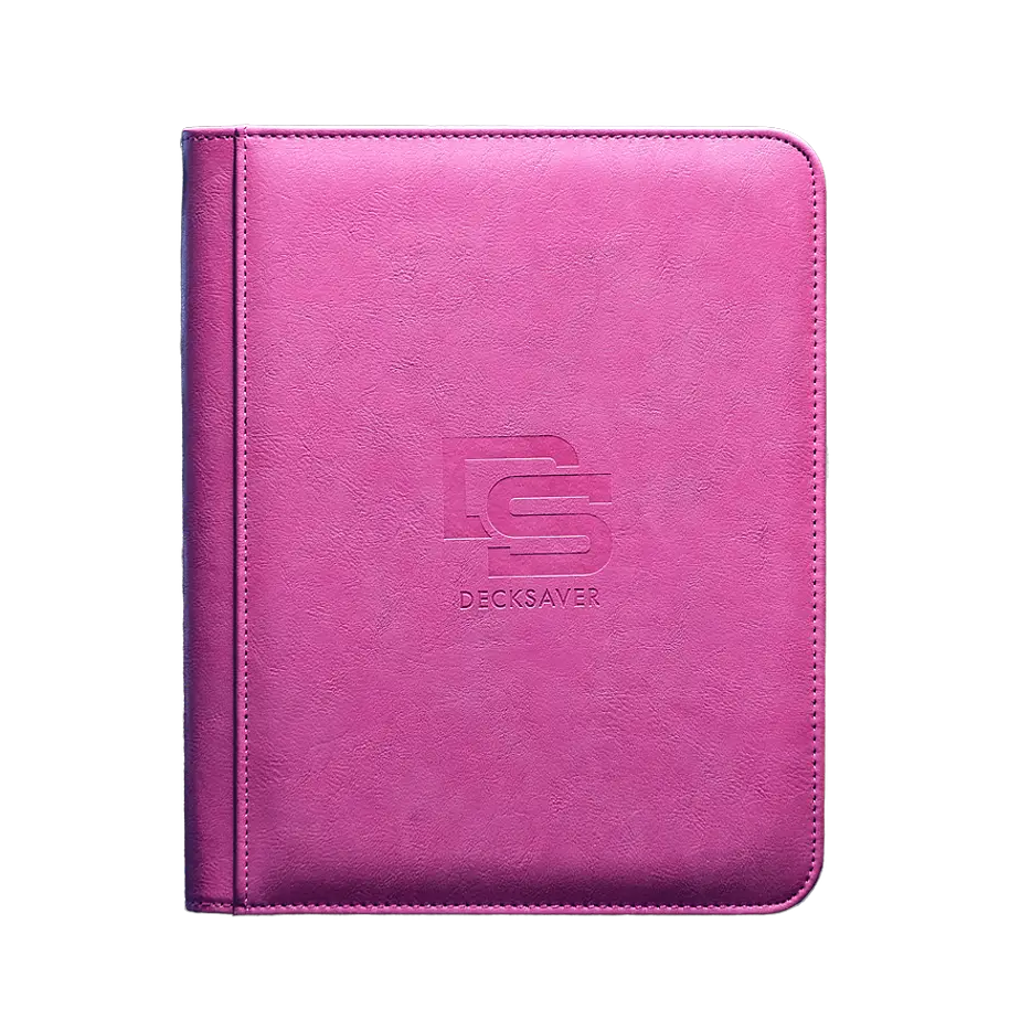 Carpeta Toploader Ecocuero 2x2 - 112 Cartas - Decksaver Rosada