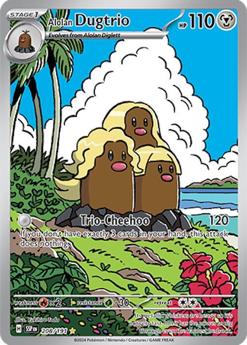 Alolan Dugtrio - Surging Sparks 208/191 Illustration Rare