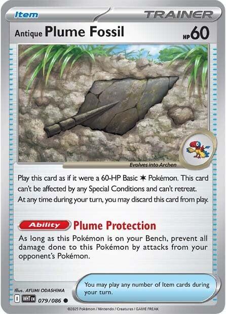 Antique Plume Fossil - White Flare 079/086