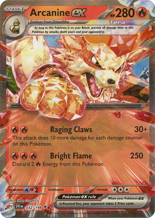 Arcanine EX - Scarlet & Violet 032/198 Double Rare