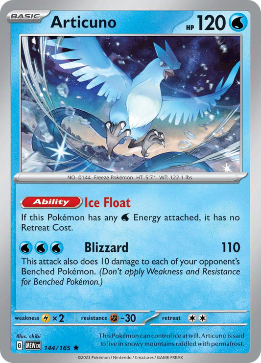 Articuno - Scarlet & Violet 151 144/165 Holo Rare