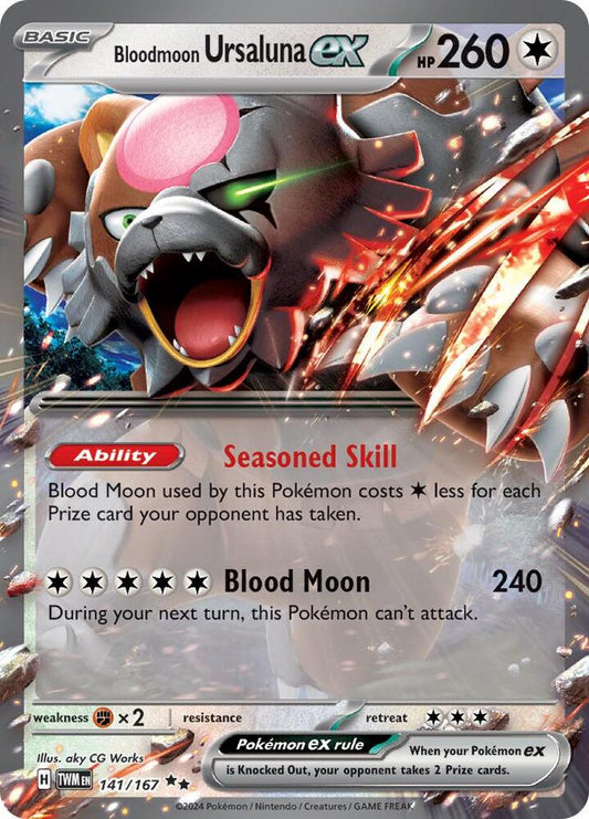 Bloodmoon Ursaluna EX - 141/167 Twilight Masquerade Double Rare