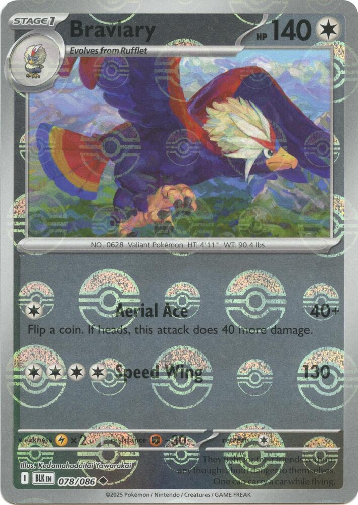 Braviary (Poke Ball Pattern) - 078/086 Black Bolt