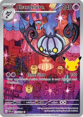 Chandelure - 137/128 30th Celebration Illustration Rare