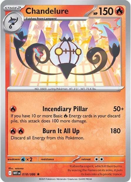 Chandelure - White Flare 018/086 Holo Rare