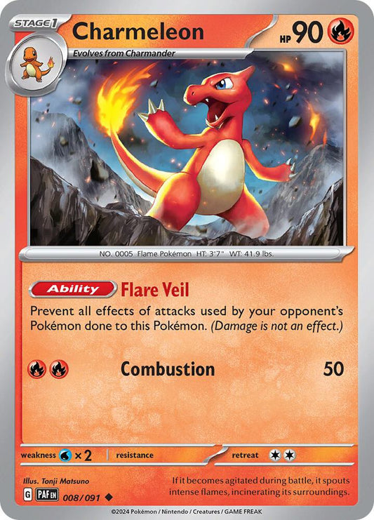 Charmeleon - Paldean Fates 008/091 Uncommon