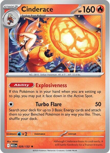 Cinderace - 028/132 Mega Evolution Rare