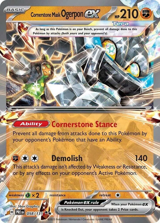 Cornerstone Mask Ogerpon EX - Prismatic Evolutions 058/131 Double Rare