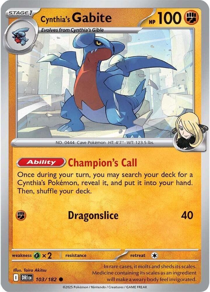 Cynthia's Gabite - Destined Rivals 103/182 Common