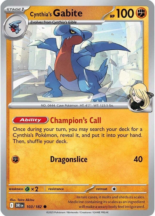 Cynthia's Gabite - Destined Rivals 103/182 Common